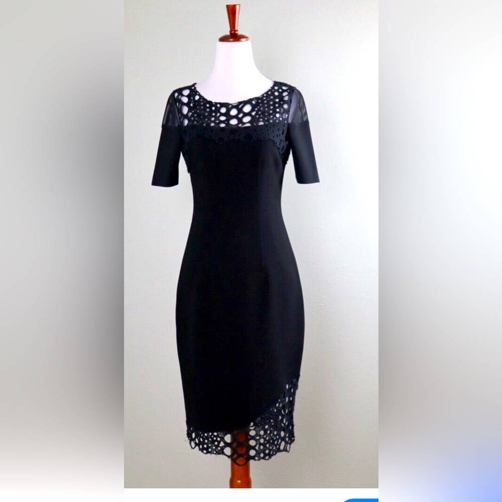 Black Sheath Asymmetrical Cocktail Dress